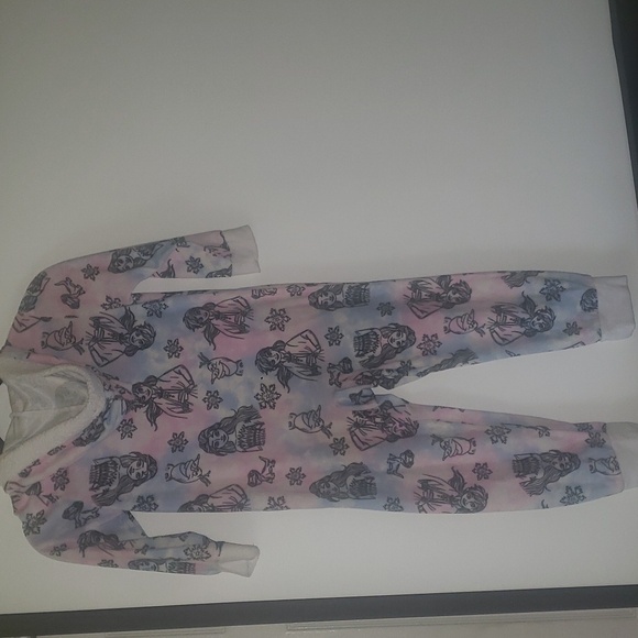 Disney Frozen GIRLS size 6 one piece pajama with hood and pockets - Picture 7 of 10